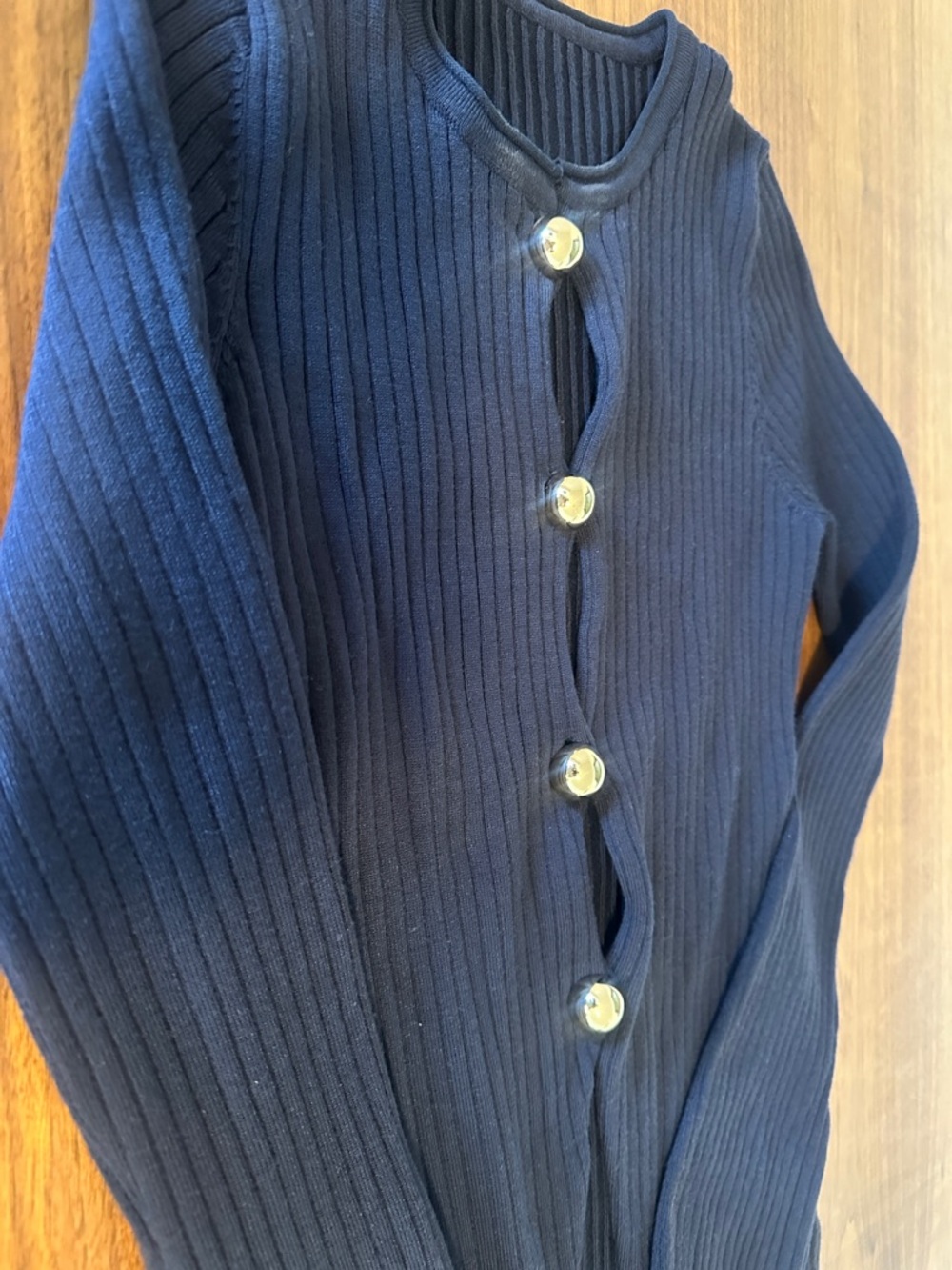 Commense Navy Ribbed Sweater - Picture 2 of 2